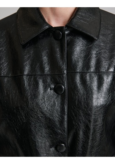Pierre Cardin Siyah Deri Ceket 50329376-vr046