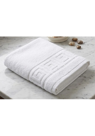 12'li Ultra Emici %100 Pamuklu Otel Tipi Ayak İzli Banyo Ayak Havlusu Seti 50x70 Cm Beyaz