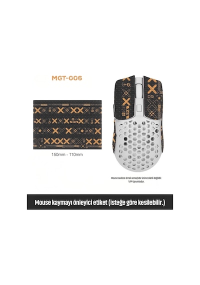 Mouse Tape Kaydırmaz Etiket Kesilebilir Yapışkanlı Mouse Kayma Önleyici Bant 150 110 Mm Mgt-006