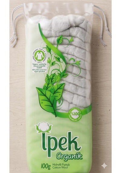 Lexroo İpek Organik Organik Pamuk, Beyaz, 100g, Tek Kullanımlık, Doğal Pamuk İçerikli