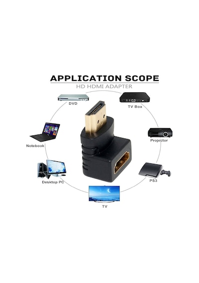 Koodmax Hdmı Dirsek 90 Adaptörü Hdmı Erkek Dişi - Hdmı L Çevirici Uzatma