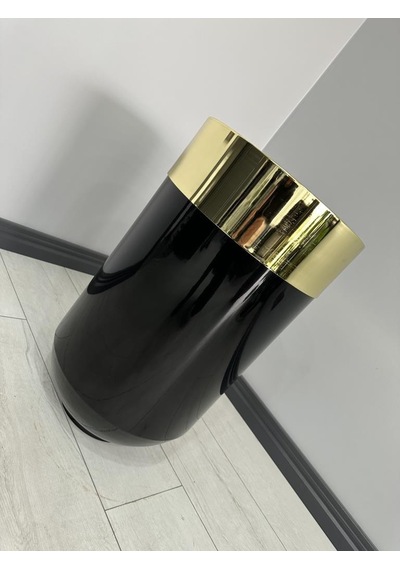 Dekoratif Gold Darbuka Parlak Siyah Saksı 60cm
