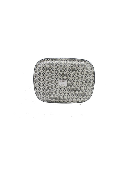 Forrest Grey Love Desenli Bombeli Metal Tepsi, 23 X 30 Cm
