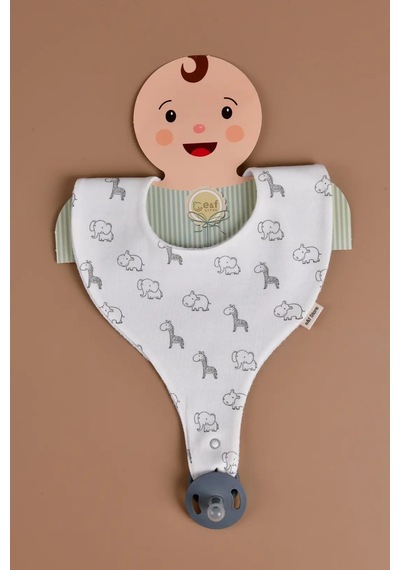 E&f Store Erkek Bebek 3'lü Sıvı Geçirmez Emzik Tutucu Mama Önlüğü - Model 1 Çok Renkli