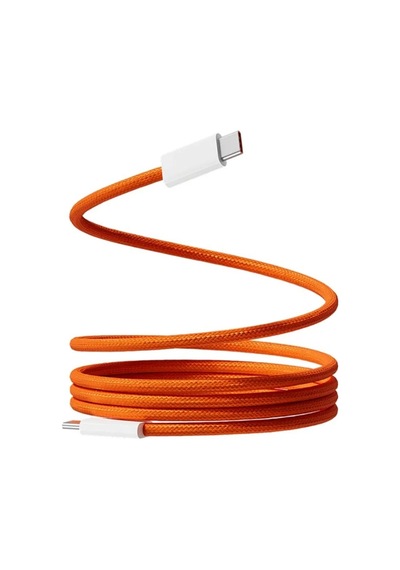 Schitec 60w AppleiPhone Uyumlu Type-c To Type-c Örgülü Hızlı Data Ve Şarj Kablosu Ve Sim İğnesi Turuncu