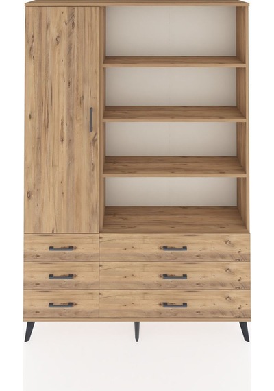Arges Dolap 8 Raflı 6 Çekmeceli Tek Kapaklı 132x30x195 Çam-çam/çam Atlas Çam/atlas Çam Arges Dolap 8 Raflı 6 Çekmeceli Tek Kapaklı 132x30x195 Çam-çam/çam Atlas Çam/atlas Çam