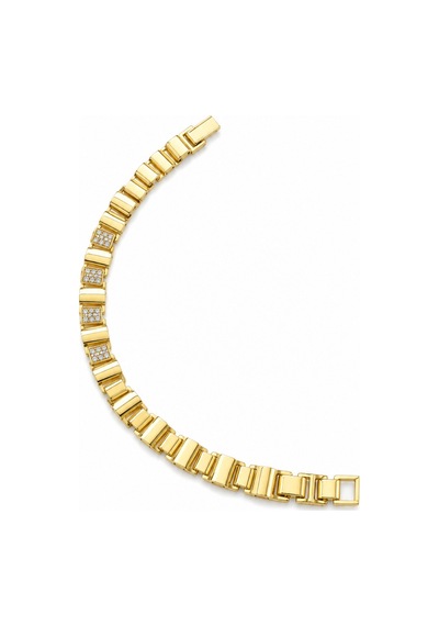 Balenbi Jewelry 14k Gold Renk Zirkon Taş Detaylı Premium Kararmaz Çelik Kadın Bileklik 1186 Altın
