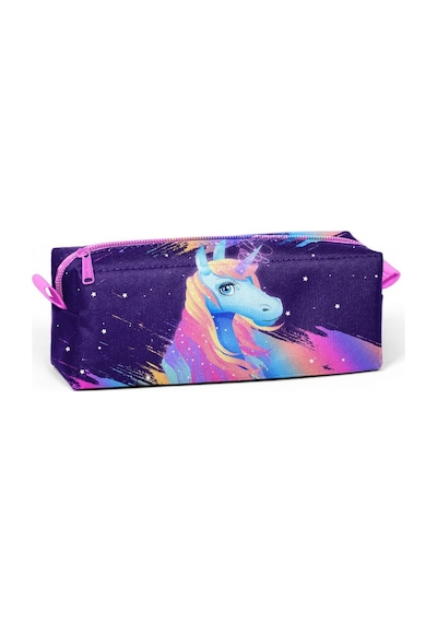 Coral High Tek Gözlü Mor Unicorn Desenli Kalem Çantası - Kız