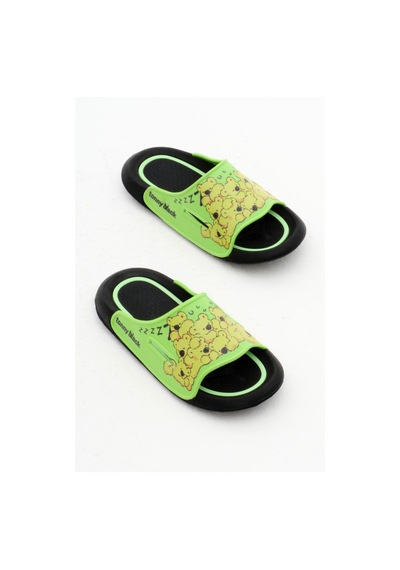 Tonny Black Poli Taban Ayıcık Desenli Çocuk Unisex Yeşil Terlik Tbacr895 Yeşil