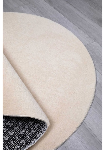 Vl Comfort Düz Saçaklı Peluş Düz Yolluk Bej Bej