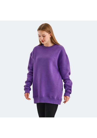 Slazenger VADIM Oversize Kadın Oversıze Mor Sweatshirt