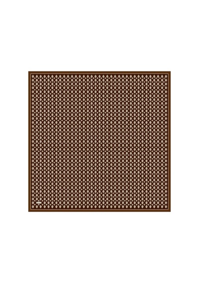 Belli Etnik Desen Tivil İpek Eşarp 4308 E26ya4308d01-86 kahverengi