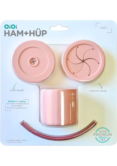 Hamhüp Atıştırmalık Kabı Ve Pipetli Bardak Pinky Pink/velvet Rose