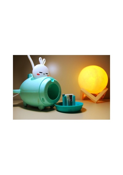 Işık Kasabası 135 Tepe Lambalı Kalem Traşlı Mavi Uçak Masa Lambası İle 3 D Led Küre Sarı Gece Lambası