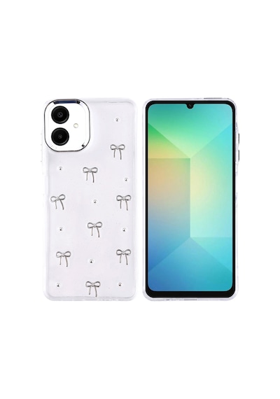 Zore Galaxy A06 Kılıf Airbag Tasarımlı Simli Şeffaf Nvth Kutup Kapak - Fiyonk