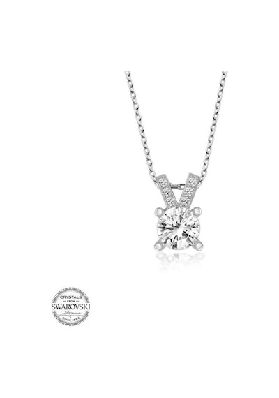 Swarovski Taşlı Gümüş Tektaş Kadın Kolye (522217260)