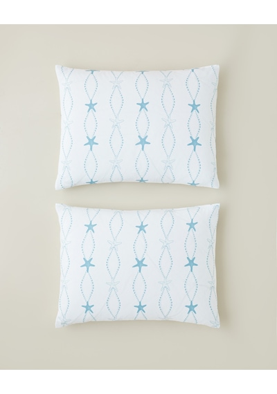 English Home Starfish Kolay Ütülenir 2'li Yastık Kılıfı 50x70 Cm Mavi