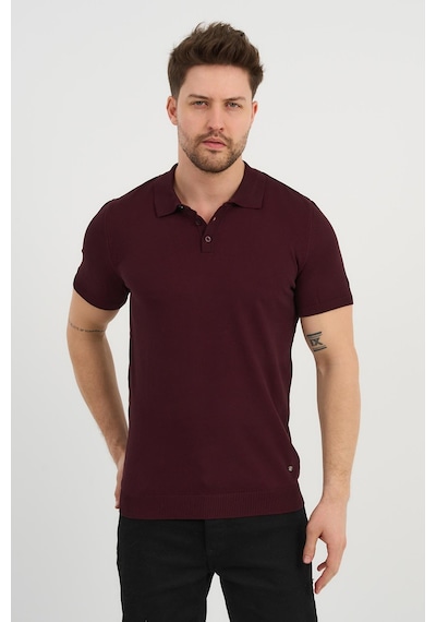 Alexander Gardi Alexandergardı Polo Yaka Düğmeli Triko T-shirt 50024 Bordo