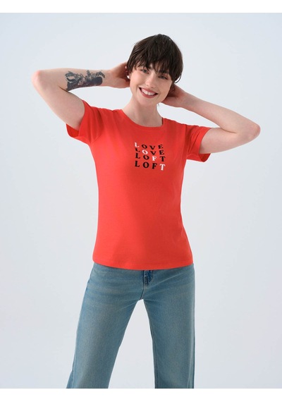 Loft Regular Fit Kırmızı Kadın T-shirt Lf2038544 KIrmızı Kırmızı