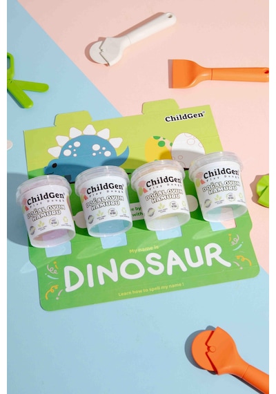Doğal Oyun Hamuru Ecocup - 125 Grx4 2x4'lü Set - Unicorn/dinozor Çok  Renkli