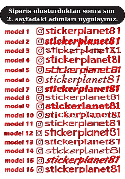 2adet İnstagram Kullanıcı Adı Sticker Scooter, Akülü Motor Kişiye Özel Oto & Cam Sticker