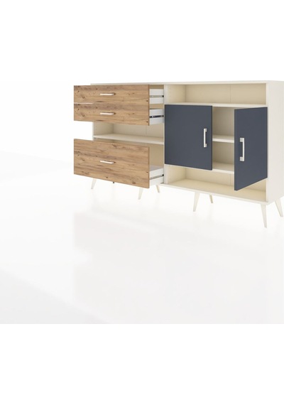 Arges Konsol 4 Raflı 3 Çekmeceli 2 Kapaklı 176x30x99 Aytaşı-antra Aytaşı-antrasit/çam Arges Konsol 4 Raflı 3 Çekmeceli 2 Kapaklı 176x30x99 Aytaşı-antra Aytaşı-antrasit/çam