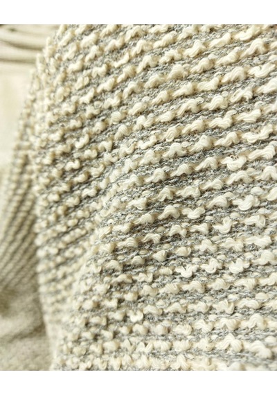 Gri Bej Renklerde Örme Kumaş 140x250cm-10886 Gri