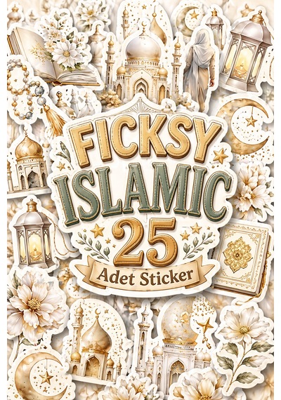 İslam Sticker Seti - 25 Adet Etiket Çıkartma - Muslim - Ramazan - Ramadan - Tesettür - Hijab Girl Diğer