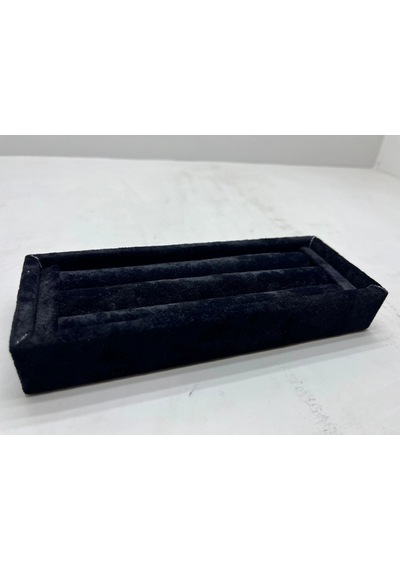 Süet Kumaş Siyah Renk 18 / 7 Cm Rulo Çekmece İçi Yüzük Standı