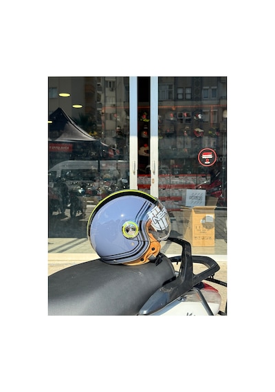 Nero Retro Motosiklet Kask - Ece Sertifikalı Yeşil