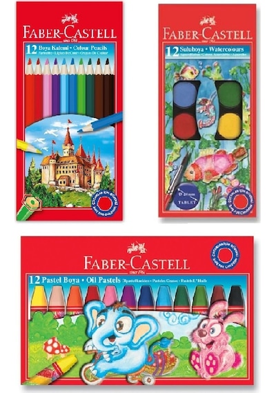 Faber Castell 3 Lü Boya Seti (kuru+sulu+pastel Boya)