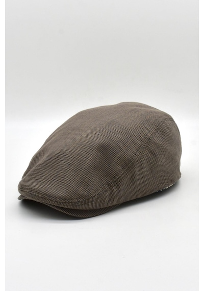 Külah Erkek Dokulu London Kasket Kahve Flat Cap Şapka - Standart Kahverengi