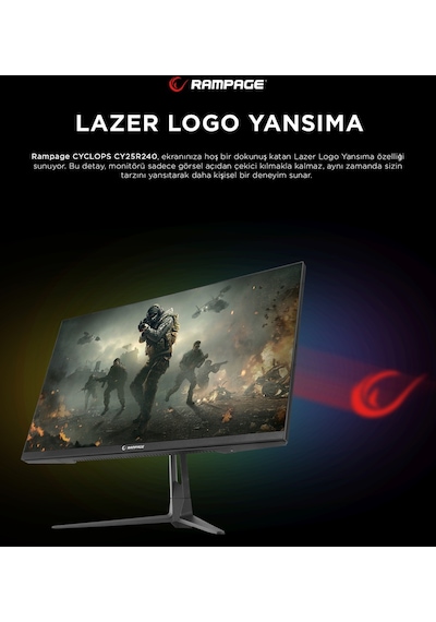 Rampage Cyclops CY25R240 25" 1 MS 240 Hz FreeSync BOE Full HD HDR VA LED Monitörü
