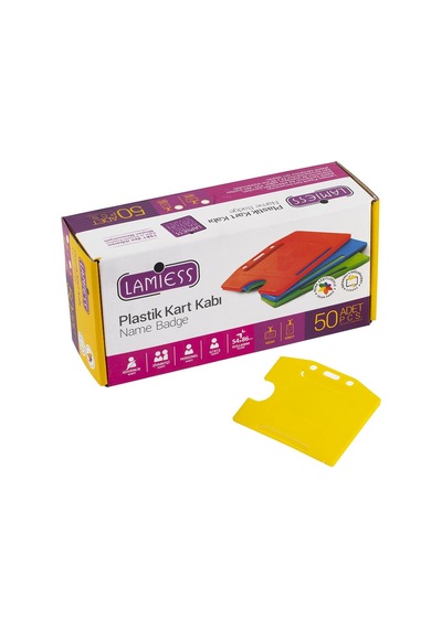 Lamiess Lms 214 Yatay Plastik Kart Kabı Sarı 50'Li