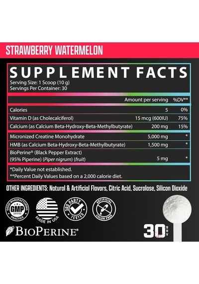 Nutrex Research Micronize Creatine+hmb Monohidrat 30 Servis - Strawberry Watermelon Aromalı