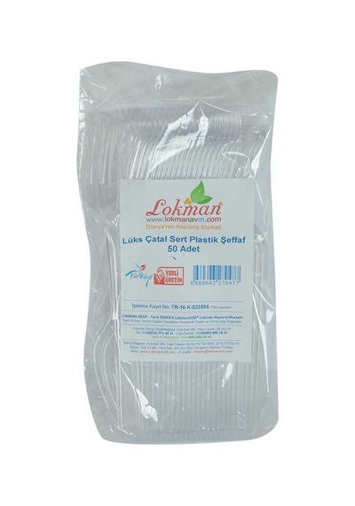 Lüks Çatal Sert Plastik Şeffaf 50 Adet 1 Paket Diğer