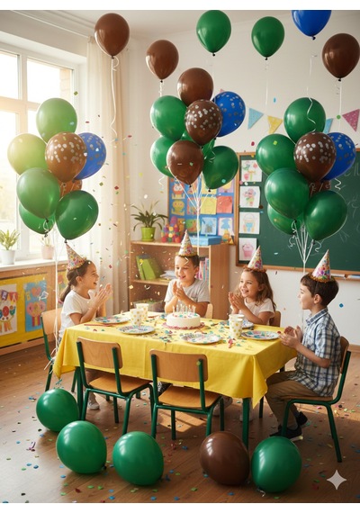 10 Adet Yeşil Metalik Balonlar Parti & Kutlama Paketi Diğer