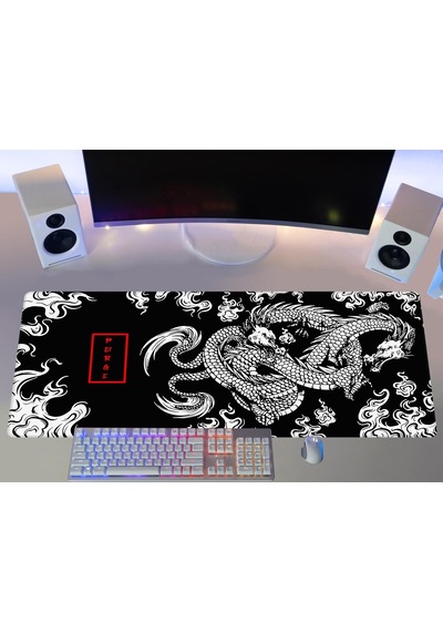 Gamer Mouse Pad 90x40 Mouse Pad Xxl Büyük Oyuncu Mousepad Dragon, 90x40 Cm 3mm Kalınlık