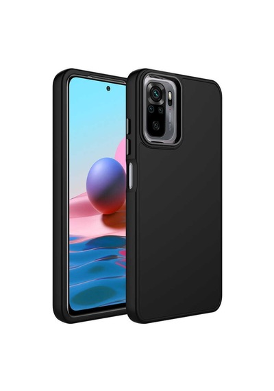 Zore Redmi Note 10s Kılıf Metal Çerçeve Ve Buton Tasarımlı Silikon Msra Luna Kapak - Pembe Pembe