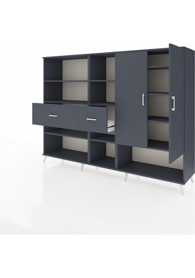 Hyperion Dolap 10 Raflı 2 Çekmeceli 2 Kapaklı 220x44x163 Antrasit Antrasit-antrasit Hyperion Dolap 10 Raflı 2 Çekmeceli 2 Kapaklı 220x44x163 Antrasit Antrasit-antrasit