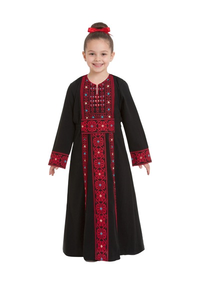 Zaytoon Filistin Kırmızı Ve Renkli Geleneksel Filistin Kız Çocuk Elebise C400005