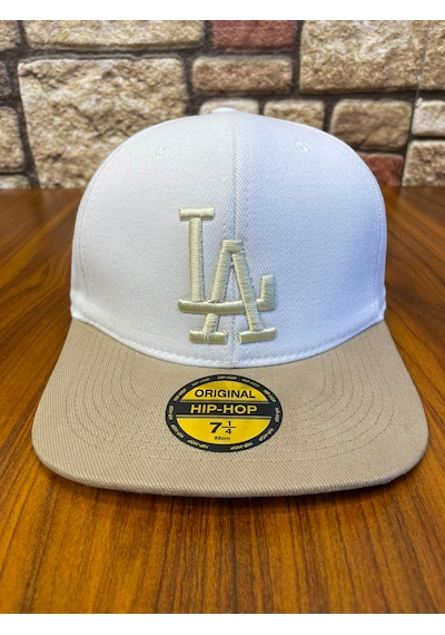 Hamze La Los Angeles Hiphop Snapback Rapper Baseball Drip Şapka Cap Beyaz - Bej