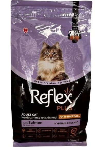Reflex Plus Pocket Treats Antı-haırball Somonlu Yetişkin Kedi Maması 1,5 Kg