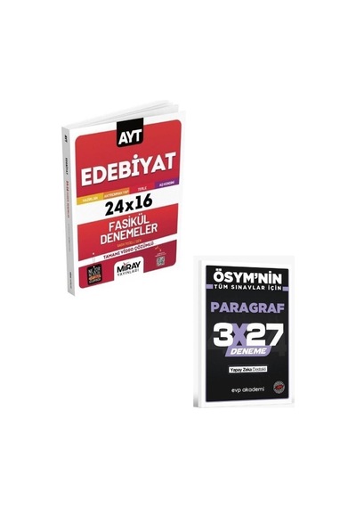 Miray 2027 Ayt Edebiyat 16 Deneme+ Evp Akademi Paragraf