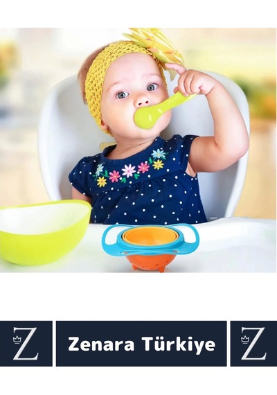 Premium Bpa Free Pratik Kolay Temizlenir Dönen Tasarım Eğlenceli Dökülmeyen Bebek Mama Kasesi Çok Renkli