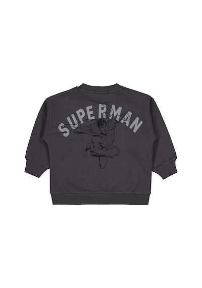 Superman Logo Baskılı 2-5 Yaş Sweatshirt - Gri Antrasit