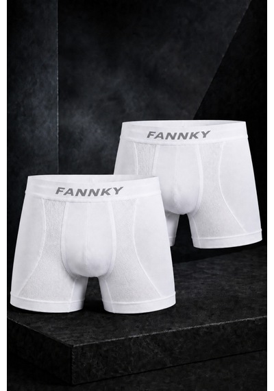 Womanandkids Night Beyaz Erkek Rahat Esnek Seamless 2 Li Boxer