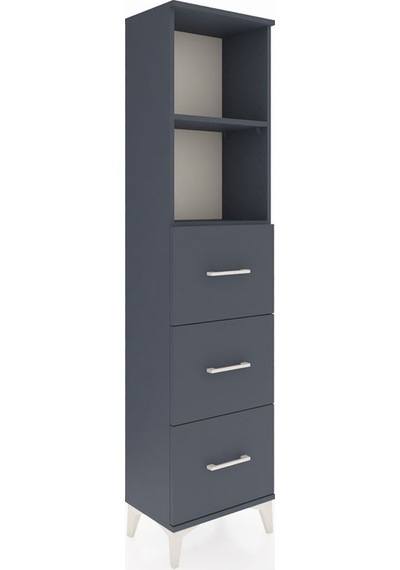 Arges Dolap 2 Raflı 3 Çekmeceli 44x30x182 Antrasit-antrasit Antrasit