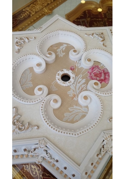 Decogold 90 Cm Yıldız Beyaz Altın Saray Tavan