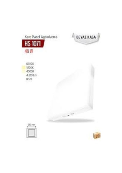 Helios: Kare Panel Aydınlatma Asel Album, 48w, 6500k Beyaz Işık , Beyaz Kare Kasa Hs 1071 Beyaz